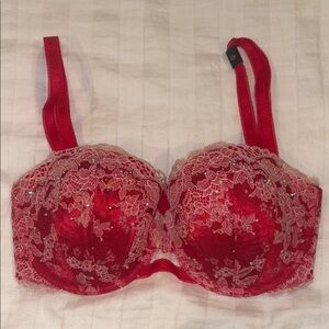 Victoria's Secret Red Lace Balconette Bra